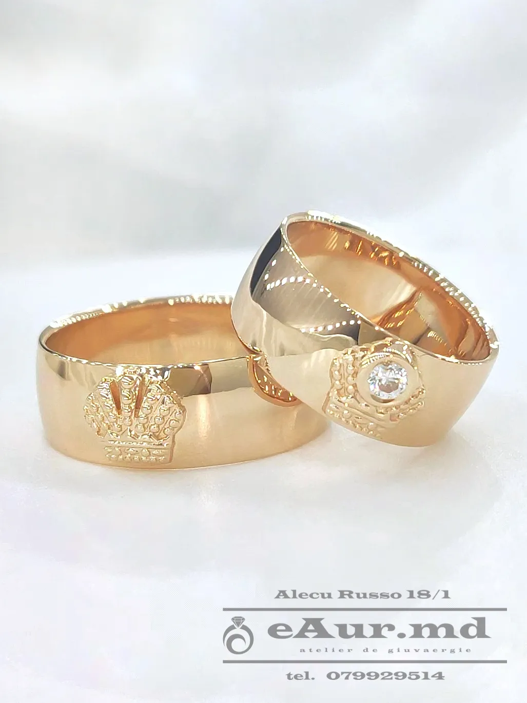 verighete proiectate în 3D și confecționate din aur roșu sau roz la comandă în atelierul e aur.md din chișinau Moldova